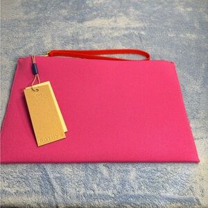 Rothy's Vibrant Pink Wristlet with Red Strap